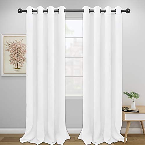 Easy-Going Thermal Grommet Curtains - 2 Panels 52x96 in, White