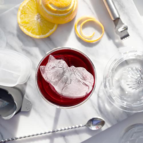 Tovolo Kitten Shaped Ice Cube Mold - Pack of 2 Large Silicone Cat Ice Trays for Drinks, Whiskey, Cocktails, BPA Free & Dishwasher Safe