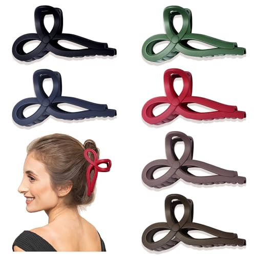 PHALIN Bow Hair Claw Clips 6PCS - Statement Ribbon Hair Barrettes