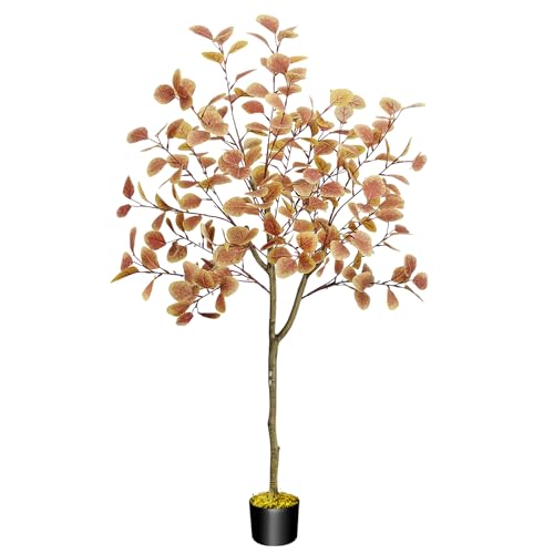 5FT Fall Artificial Eucalyptus Tree for Decor - Orange - 1 Piece