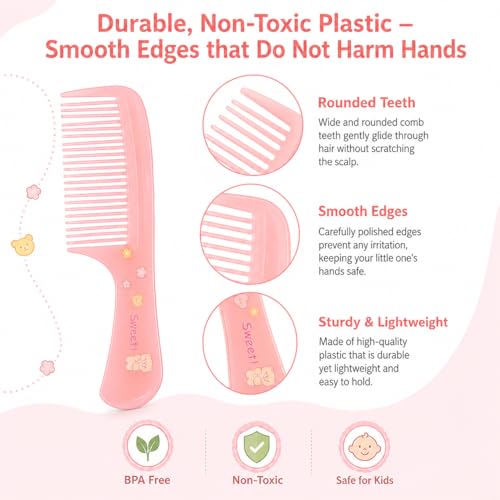 LUSTRIB 8Pcs Baby Hair Comb Set Cute Bear Toddler Grooming Kit
