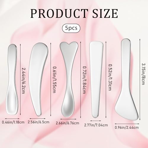 5pcs Stainless Steel Makeup Spatula Set for Skincare & Beauty