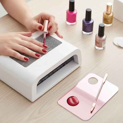 Makeup Mixing Palette and Spatula Set Clear Acrylic Cosmetic Tray (Pink)