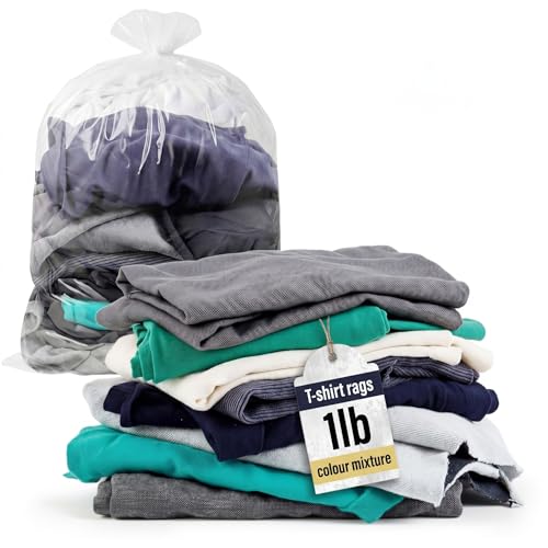 Reusable Cotton Cleaning Rags Set - 1 lb Multi-Color Absorbent Cloths for Home & Auto