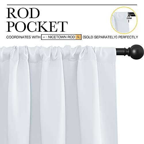 NICETOWN Blackout Curtains - 52" x 84" Greyish White Room Darkening Drapes