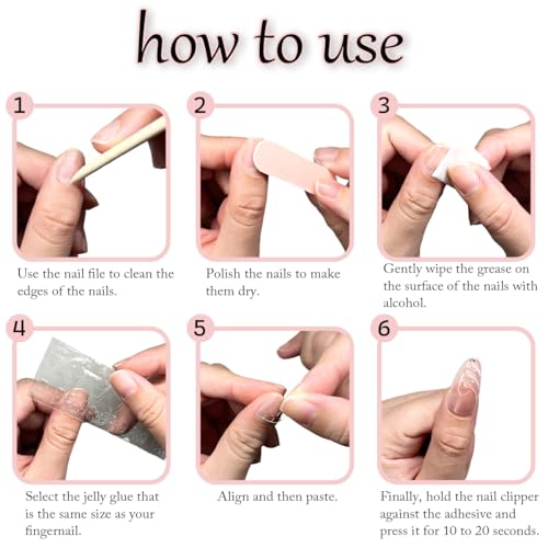 Fxujen Square Press On Nails Pink Ombre Acrylic False Nails Kit