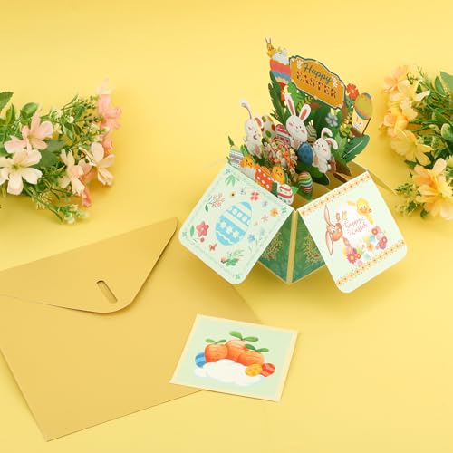 3D Easter Pop Up Card with Bunny & Egg - Greeting Card for All Ages