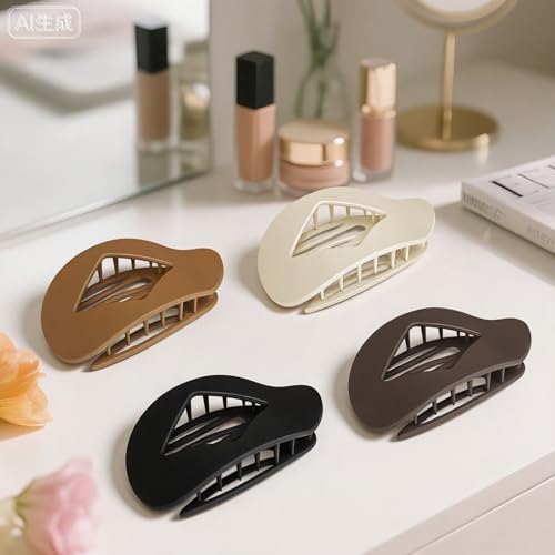 Vafada French Flat Hair Claw Clips - Large Non-Slip Matte Barrette for Thick and Thin Hair