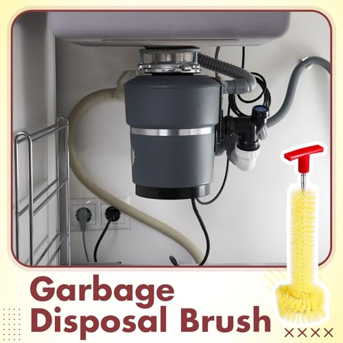 Ferrochef 12'' Garbage Disposal Cleaner Brush - Stiff Bristles for Easy Drain Cleaning