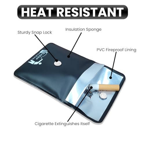 Jeuristic Portable Pocket Ashtray Pouch - Fireproof & Smell Proof (4 Pack)