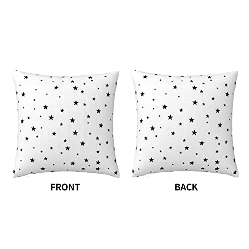 VARUN Black Stars Double-Sided Pillow Cases 18x18in - Elegant Plush Cushion Covers for Sofa & Bed