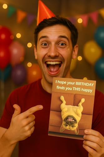 Funny Dog Birthday Card for Men & Women - Hilarious Greeting
