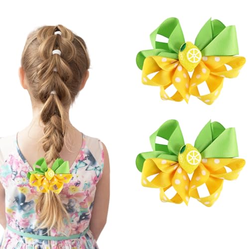 PLwelth Lemon Bow Hair Clip for Women and Girls, Cute Fruit Hair Barrettes