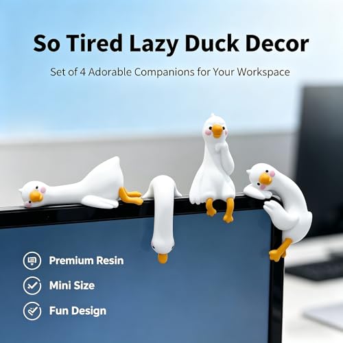 YOKUSHI 4 Pcs Adorable Goose Figurines for Desk Decor