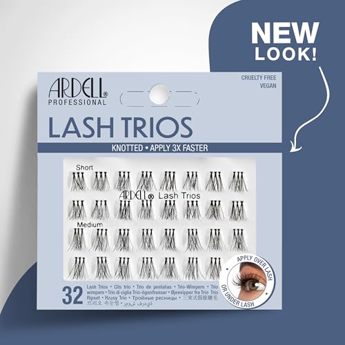 Ardell Lash Trios Short to Medium Black False Eyelashes 32 Count