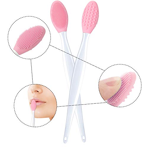 Boao 4-Piece Silicone Exfoliating Lip Brush Set for Smoother Fuller Lips