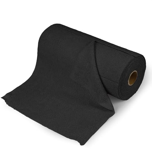 50PCS Microfiber Cleaning Cloth Roll - 10"x10" Washable Rags, Black