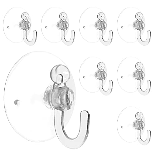 20Pcs Clear Suction Cups with Rings - 30mm Reusable Hook Hangers