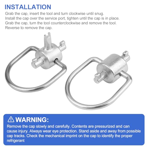 HVAC Refrigerant Locking Key Set for R410A, R22 & Universal Caps - 2 & 3 Bits