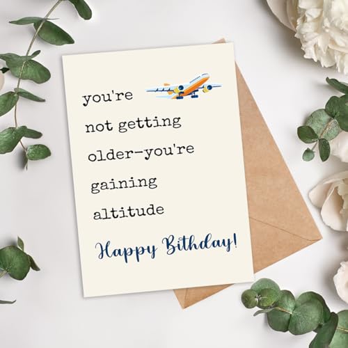 Airplane Travel Birthday Card for Pilots & Travelers - Humorous Design