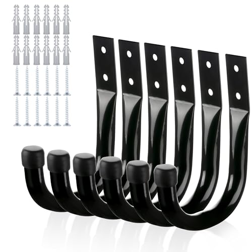 KURUI Heavy Duty Wall Hooks 6Pcs, 3.5in Utility Storage Hooks