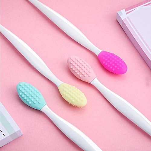 Boao 4-Piece Silicone Exfoliating Lip Brush Set for Smoother Fuller Lips