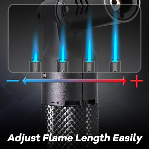 Black Luxury Refillable Butane Torch Kitchen Lighter for Cooking & Grilling