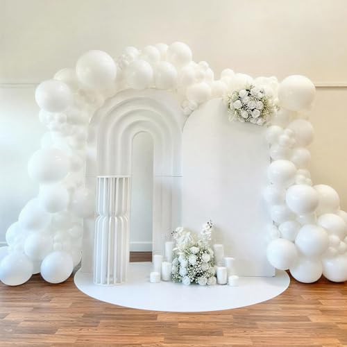 154-Piece White Balloon Garland Kit - Premium Latex Assorted Sizes