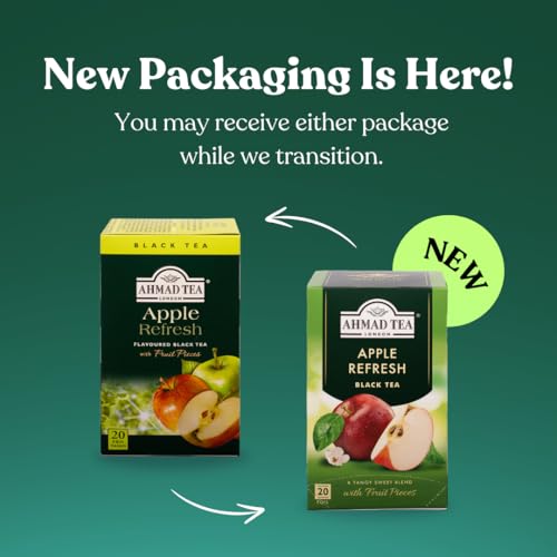 Ahmad Tea Apple Refresh Black Tea, 120 Count Tagged Tea Bags