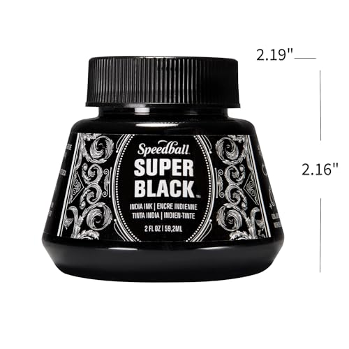 Speedball Super Black India Ink, 2-Ounce Waterproof Drawing Ink