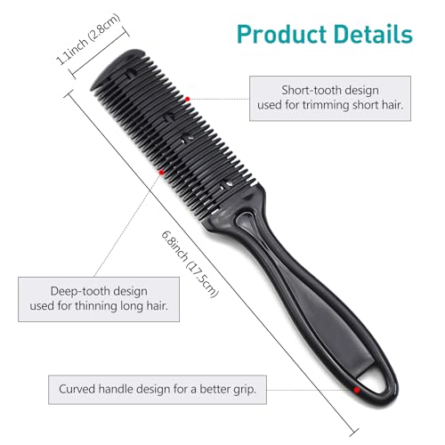 Kootinn 3 Pcs Dual-Side Hair Cutting & Thinning Razor Combs DIY Tool
