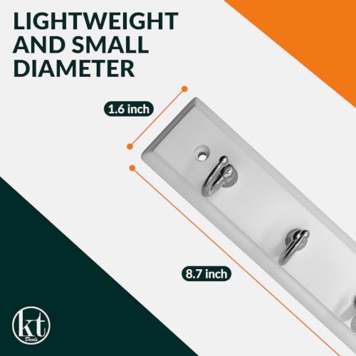 Wall Mounted Key Rack with 4 Hooks - Modern Steel & Wood Key Organizer - White