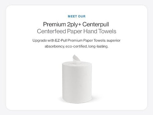 EZ-Pull Premium 2ply+ Centerpull Centerfeed Paper Hand Towels, FSC certified white, 6 rolls x 600 sheets, P2C600