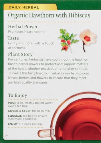 Organic Hibiscus Tea - Supports Heart Health - 16 Count (Pack of 2)
