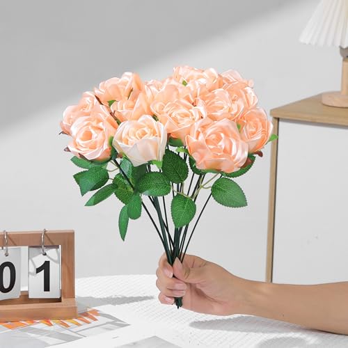 DIY Forever Rose Petals Kit - Light Champagne Satin Flowers for Wedding & Party Decor, 100 Pcs