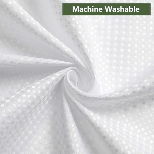 Ezcint Waffle Weave Shower Curtain, Waterproof Fabric, 72x72 Inch, White