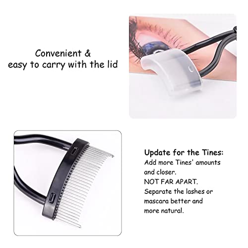 MSQ Stainless Steel Eyelash Comb and Separator Tool with Protective Cover