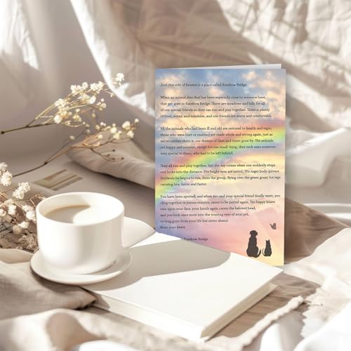 Rainbow Bridge Pet Sympathy Card, Pet Loss Memorial Card WY-271