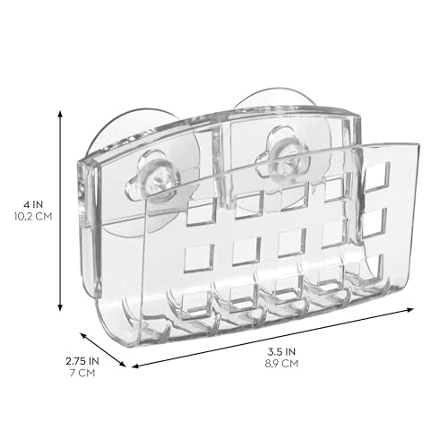 iDesign Large Kitchen Sink Suction Holder – Clear, Durable Sink Organizer