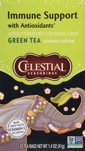 Celestial Seasonings Immune Support Green Tea - 20 Tea Bags (Pack of 2)