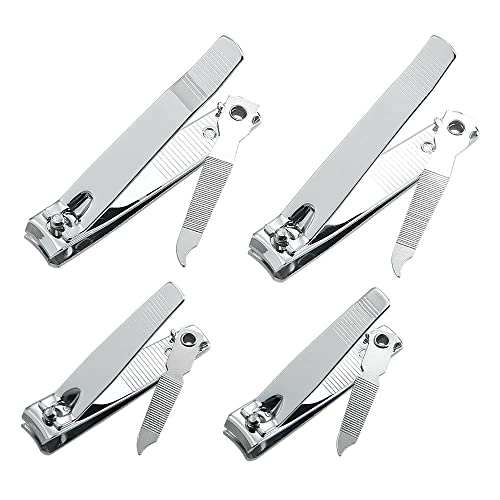 QLL Stainless Steel Nail Clipper Set 4 Pcs with Nail File
