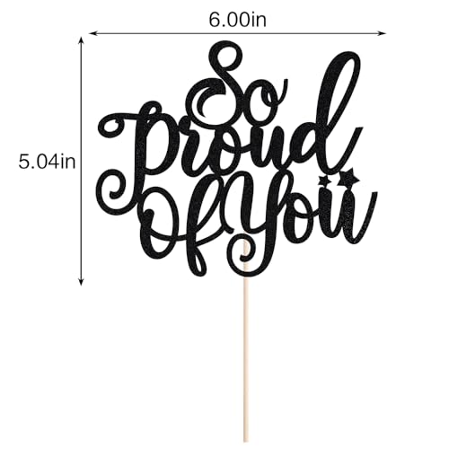 So Proud of You Graduation Cake Topper - 6.5x5 Inch Decor