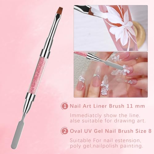 3Pcs Double-Ended Nail Art Brush Set French Manicure & Liner Brushes