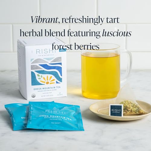 Rishi Tea Greek Mountain Organic Herbal Tea Bags - Caffeine Free (15ct)