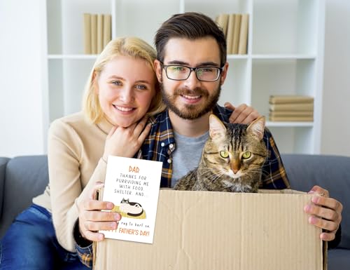 Funny Cat Dad Father's Day Card with Envelope | Gift for Cat Lovers