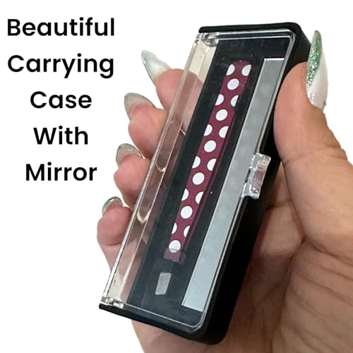 ALAZCO Slant Tip Tweezers Stainless Steel with Mirror Case