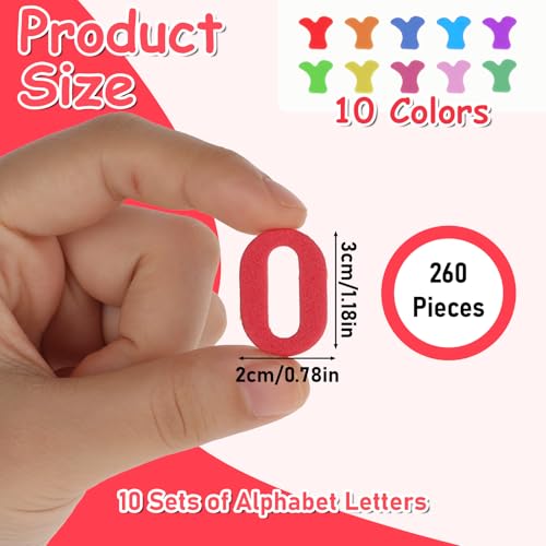 260Pcs Colorful Foam Letter & Number Stickers for Crafts