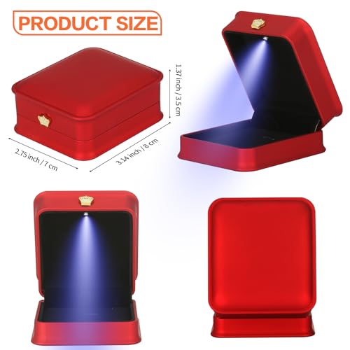 KUKUVR LED Necklace Pendant Gift Box with Velvet Interior
