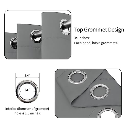 Easy-Going Thermal Blackout Curtains - 34x84 Inch, Light Gray (Set of 2)