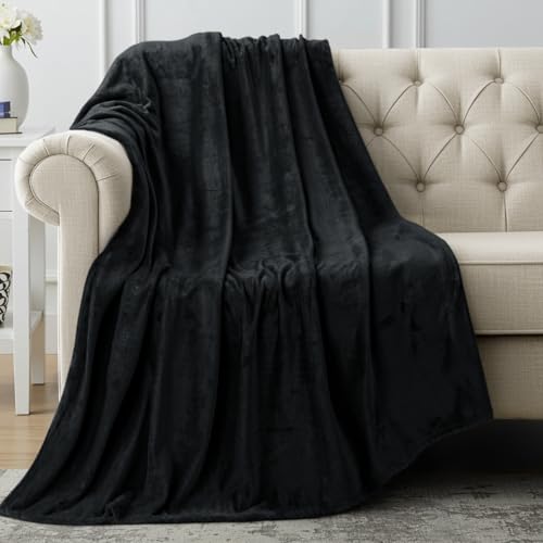 Utopia Bedding Black Fleece Throw Blanket (50x60 Inch) - Soft, Lightweight, All-Season